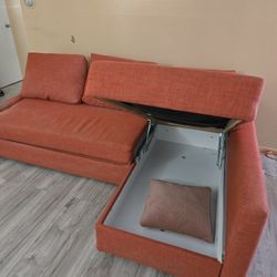 Ikea Couch Sofa Bed Orange Sleeper Living Room 