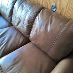 Nice Brown Leather Couch Delivery Is Available For A Fee 