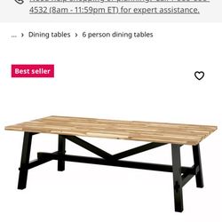 IKEA SKOGSTA Dining table, 92 1/2x39 3/8" (Comes With 4 Chairs And Cushions)
