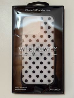 wildflower iphone 15 pro max case - black and white polka dots