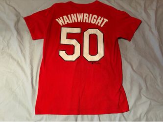 Adam Wainwright #50 St. Louis Cardinals MLB Majestic Red Shirt; Men’s Medium