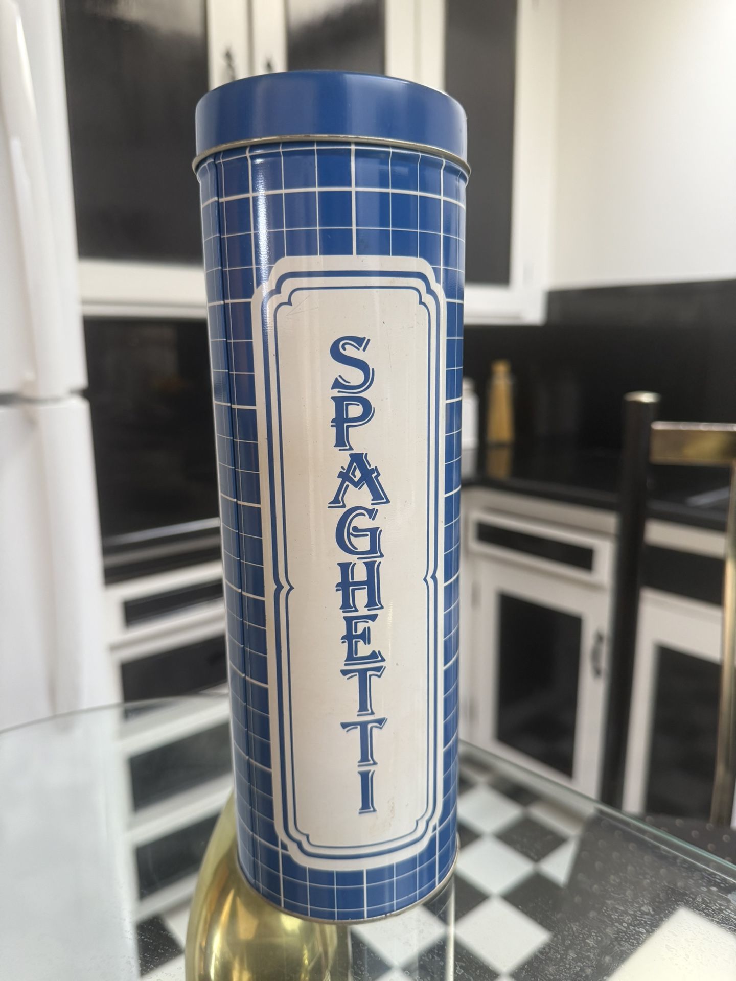 Vintage  Spagheti Tin Canister   