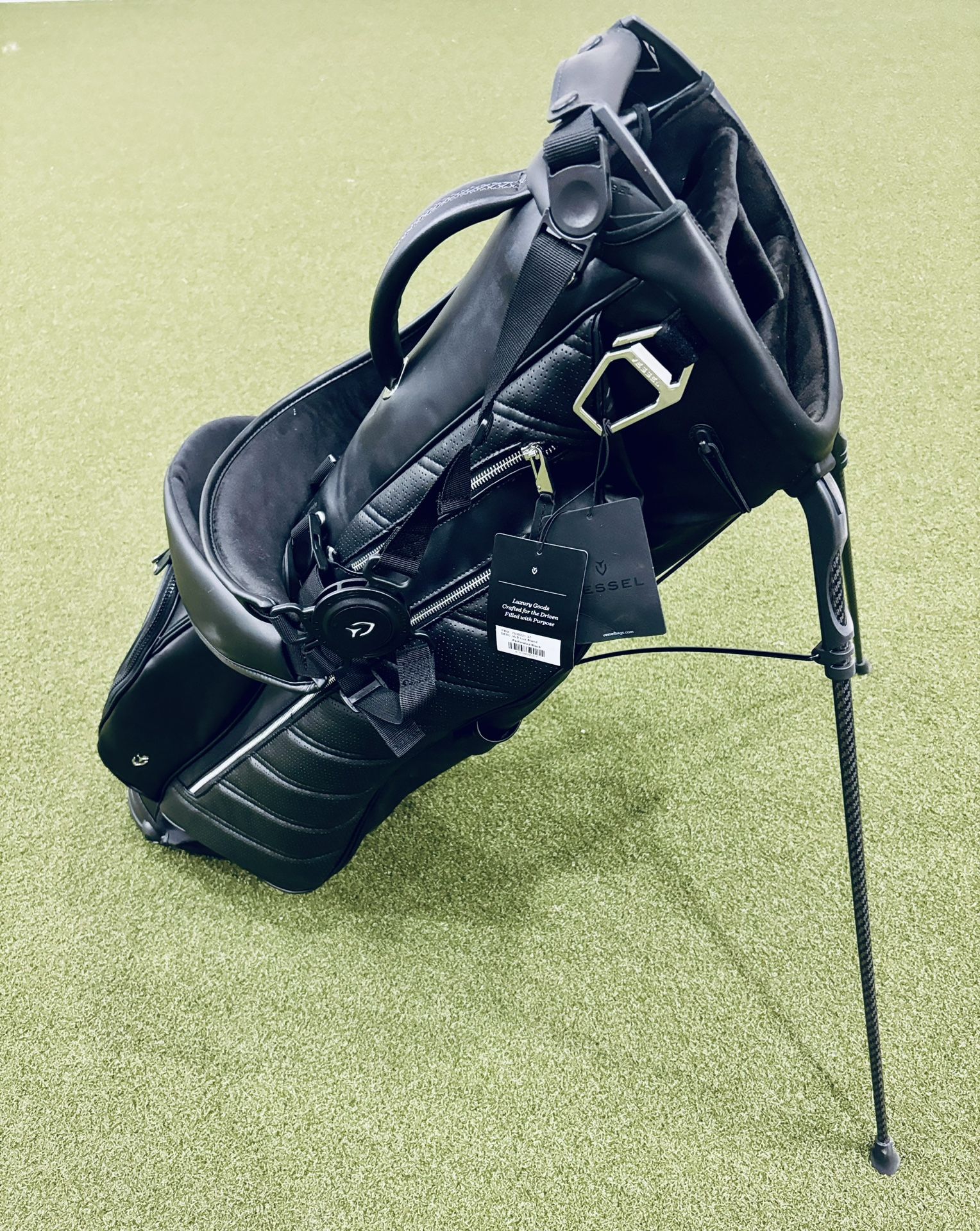Vessel VLS Lux Stand - 4 Way, Black Golf Bag