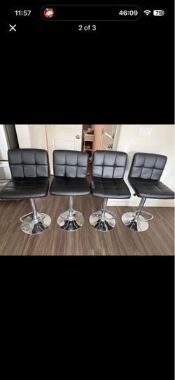 Black Swiveling Barstools
