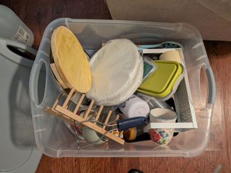 Assorted kitchen materials and cutlery