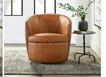 Italian Leather Swivel Chair