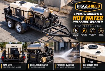 Commercial Hot Water Pressure Washer Detail Trailer – Diesel / Kärcher / Landa (6 GPM @ 3600 PSI)