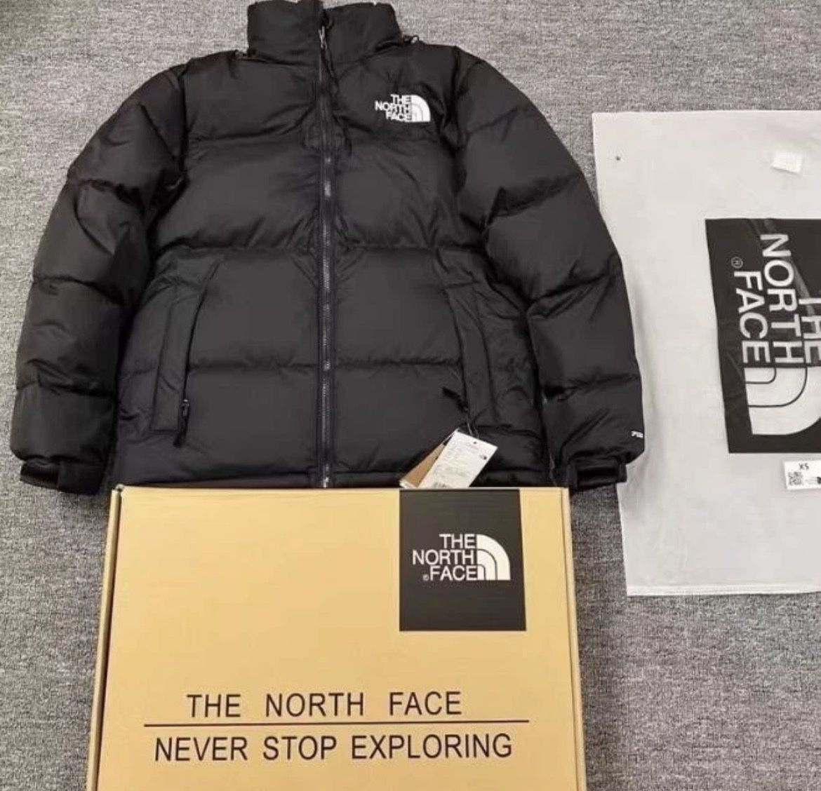 The North Face black puffer jacket