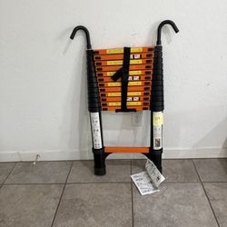 Orange colored 12.5 feet heavy duty ladder- telescope model - L139