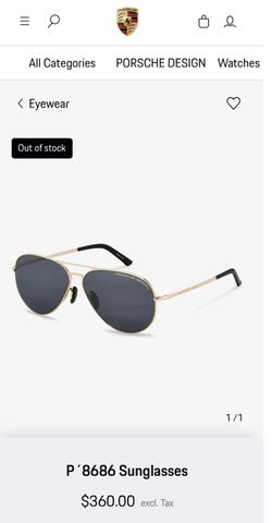 PORSCHE DESIGN SUNGLASSES (GOLD)