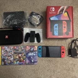 Nintendo Switch OLED With Games And Accessories