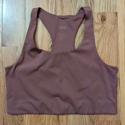 Girlfriend Collective Paloma Racerback Longline Bra, Pink, Mauve, Dusty Rose, Size Large