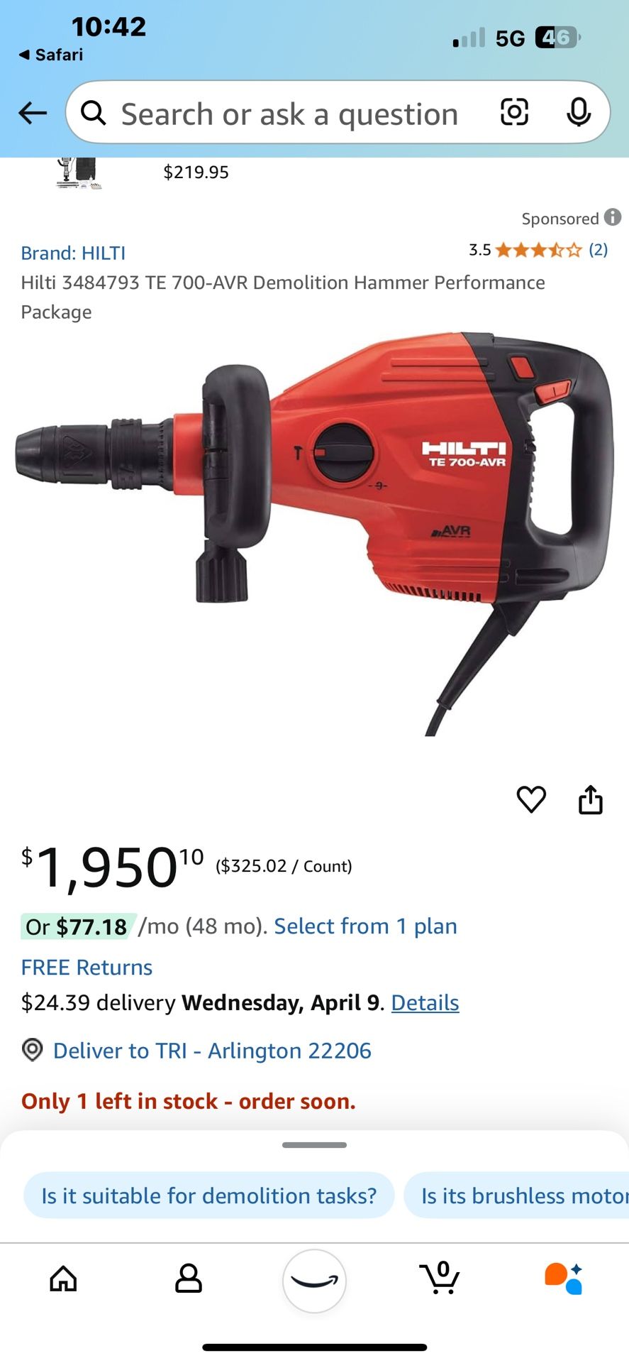 Hilti DemolitionHammer Drill