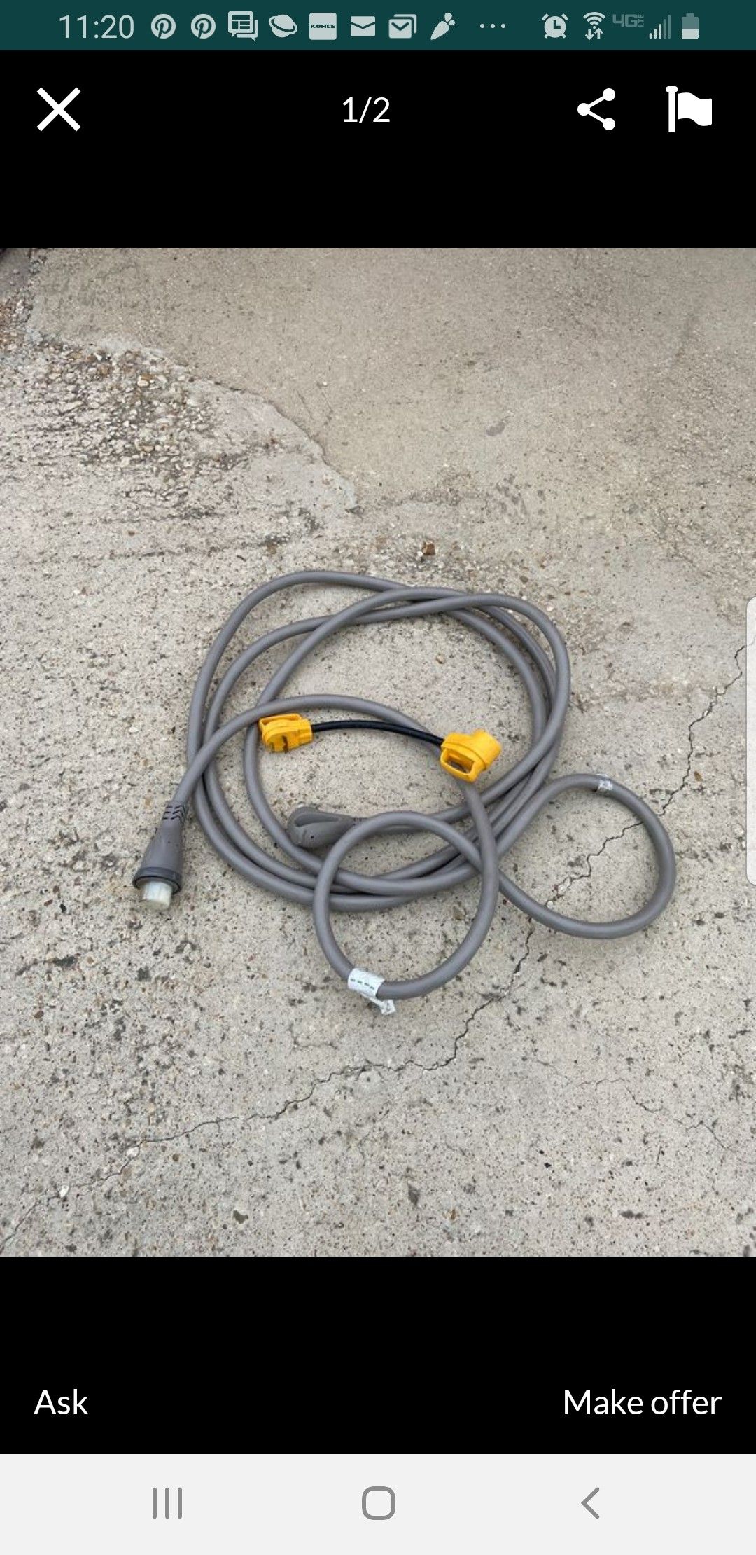 30 Feet of 50 Amp rv cable and an adapter
