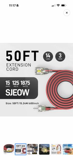 Heavy duty extension cord