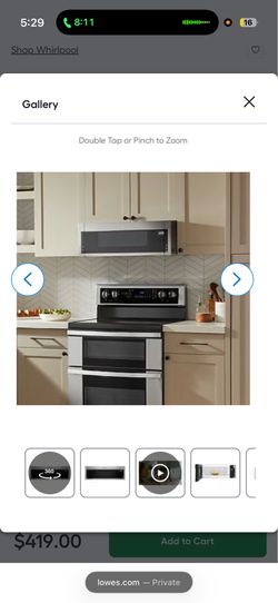 Whirlpool 1.1-cu ft Low Profile Over-the-Range Microwave ( Stainless steel )