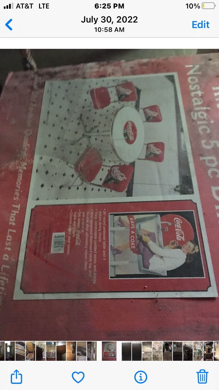 Coca Cola Table With 4 Chairs Kitchenette Dining Set