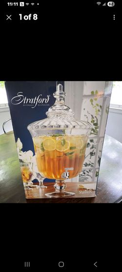 Shannon Crystal Glass Beverage Dispenser 1.75 Gallon with Spigot
Weddings, Shower, Graduation No Box