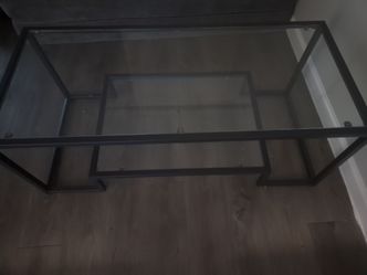 Glass metal coffee table