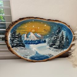 Landscape Painting - Winter Artwork - Christmas Decoration