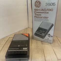 GE Slim AC/DC Cassette Tape Recorder ~ 3-5016