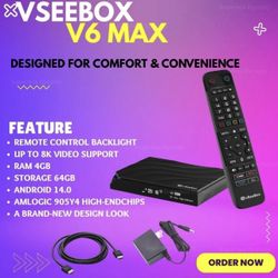 vSeeBox V6 Max Smart Media Player TV Streaming Remote