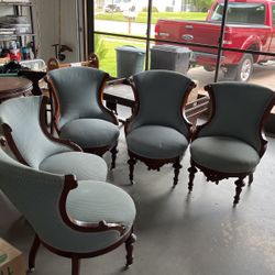 Must go! Reduced to $100 dollars each or all five $400.  Mid To Late 1800S, Five Piece Parlor Set