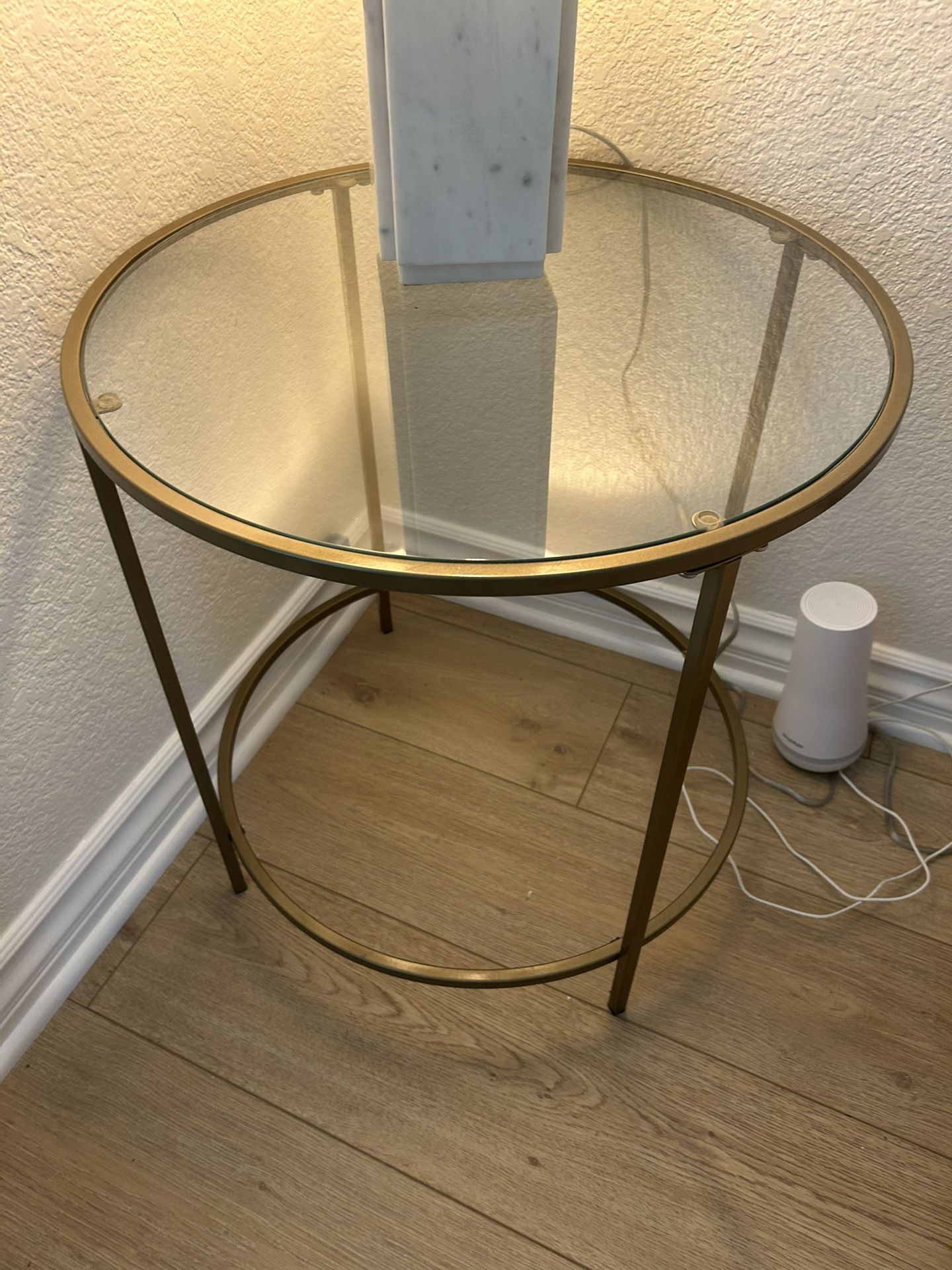 Glass and Brass Side Table