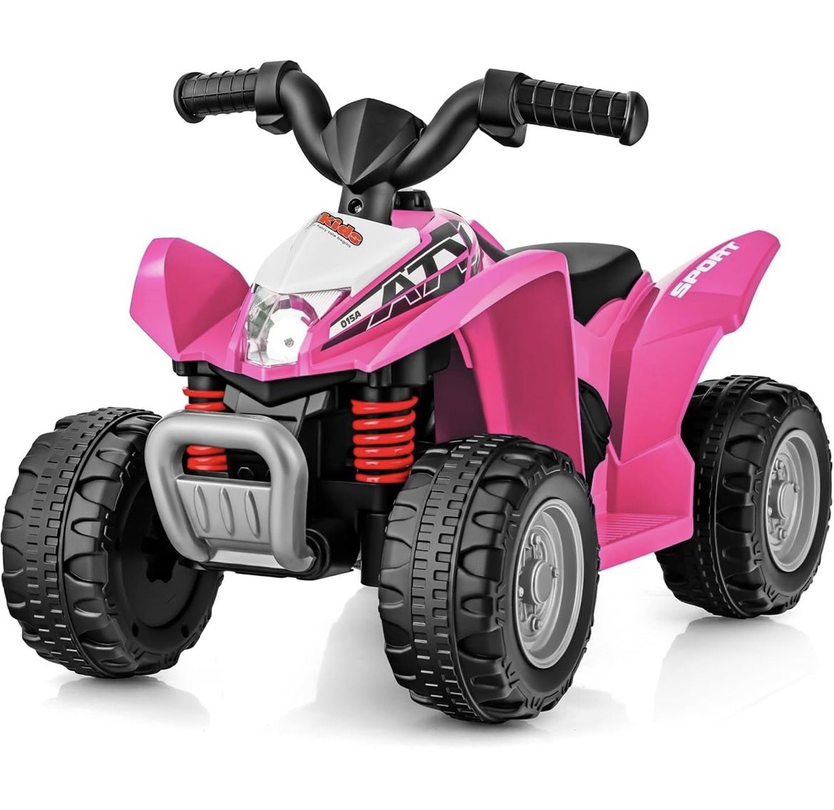 OLAKIDS Kids Ride On ATV, 6V Electric Vehicle for Toddlers, 4 Wheeler Battery Powered Motorized Quad Toy Car for Boys Girls with LED Lights, Horn (Cor