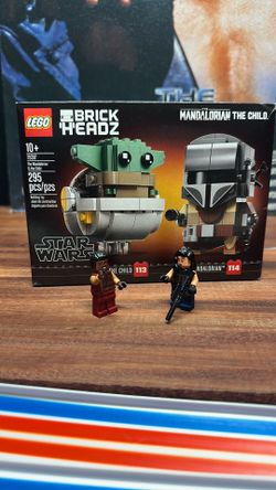 Mandalorian & The Child Brick Headz w Cara Dune & Greef Karga minifigs