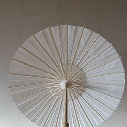White Paper Bamboo Parasols For Wedding (23”, 28ct)