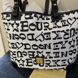 Dooney & Bourke White/Black Tote