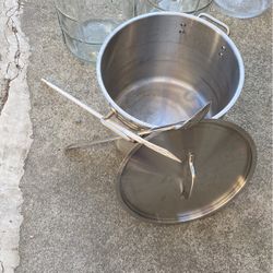 Kettle And Bottles For Beer Making