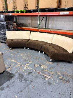 Modern Curved 3-Piece Modular Sectional Sofa