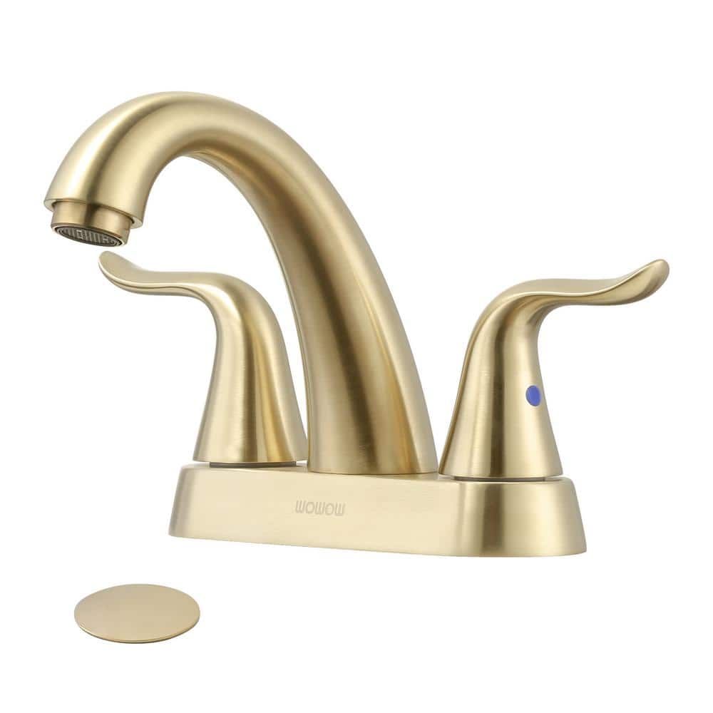 4 in. Centerset Double Handle High Arc Bathroom Faucet with...