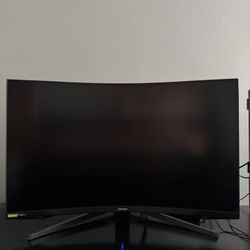 SAMSUNG 32” Odyssey G7 Series WQHD (2560x1440) Curved Gaming Monitor, 240Hz, 1ms, HDMI, G-Sync, FreeSync Premium Pro
