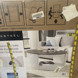 FLEXSTEEL ROUND COFFEE TABLE 