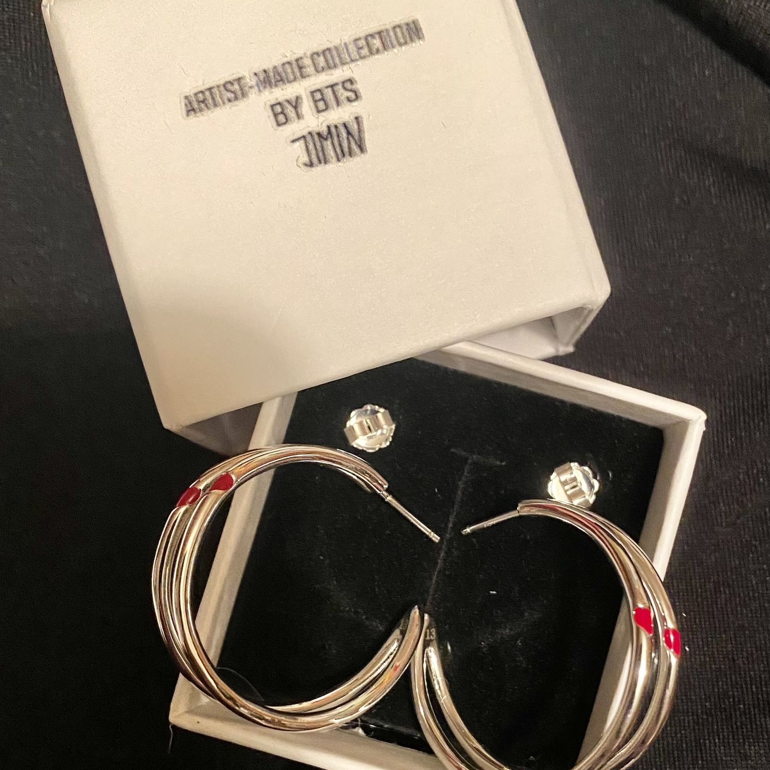 BTS JIMIN RED CARVING EARRING Artist Made Collection By BTS JIMIN