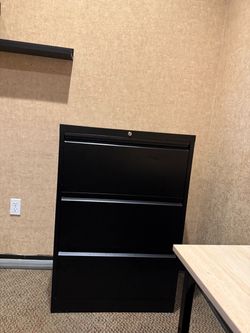 Black 3-Drawer Lateral File Cabinet
