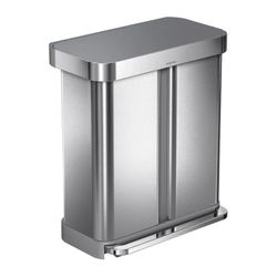 simplehuman 58L Dual Compartment Step Can with Plastic Lid $99.99
