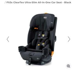 Chicco Fit3x ClearTex Ultra-Slim All-In-One Car Seat - Black - new in box