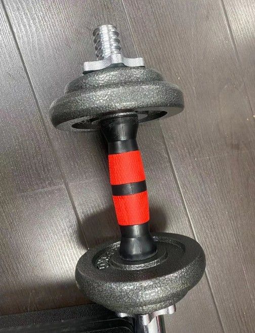🏋️♀️44lb Adjustable Dumbbells/ Barbell Weight Set