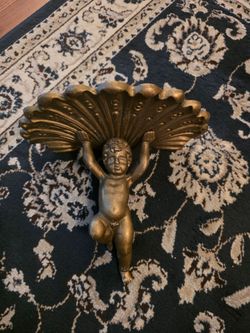 Gold Cherub Wall Shelf Bracket