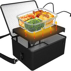 ROTTOGOON ] Portable Oven, 110V 90W Portable Food Warmer Personal Portable Oven Mini Electric Heated Lunch Box for Reheating & Raw Food Cooking in Off