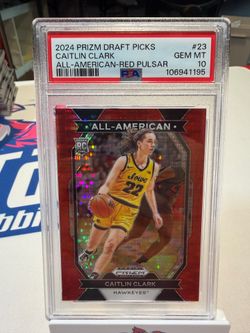 2024 Prizm Draft Picks Caitlin Clark All American Red Pulsar PSA 10 /299