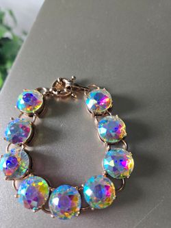 Aurora Borealis Crystal Tennis Bracelet
