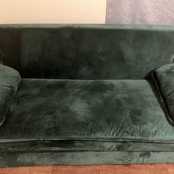 Green Couch/pull Out Full Size Bed
