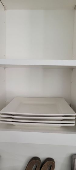 White Square Ceramic Dinner Set of 12
