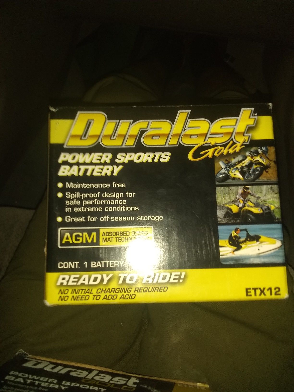Duralast gold power sport battery ETX12