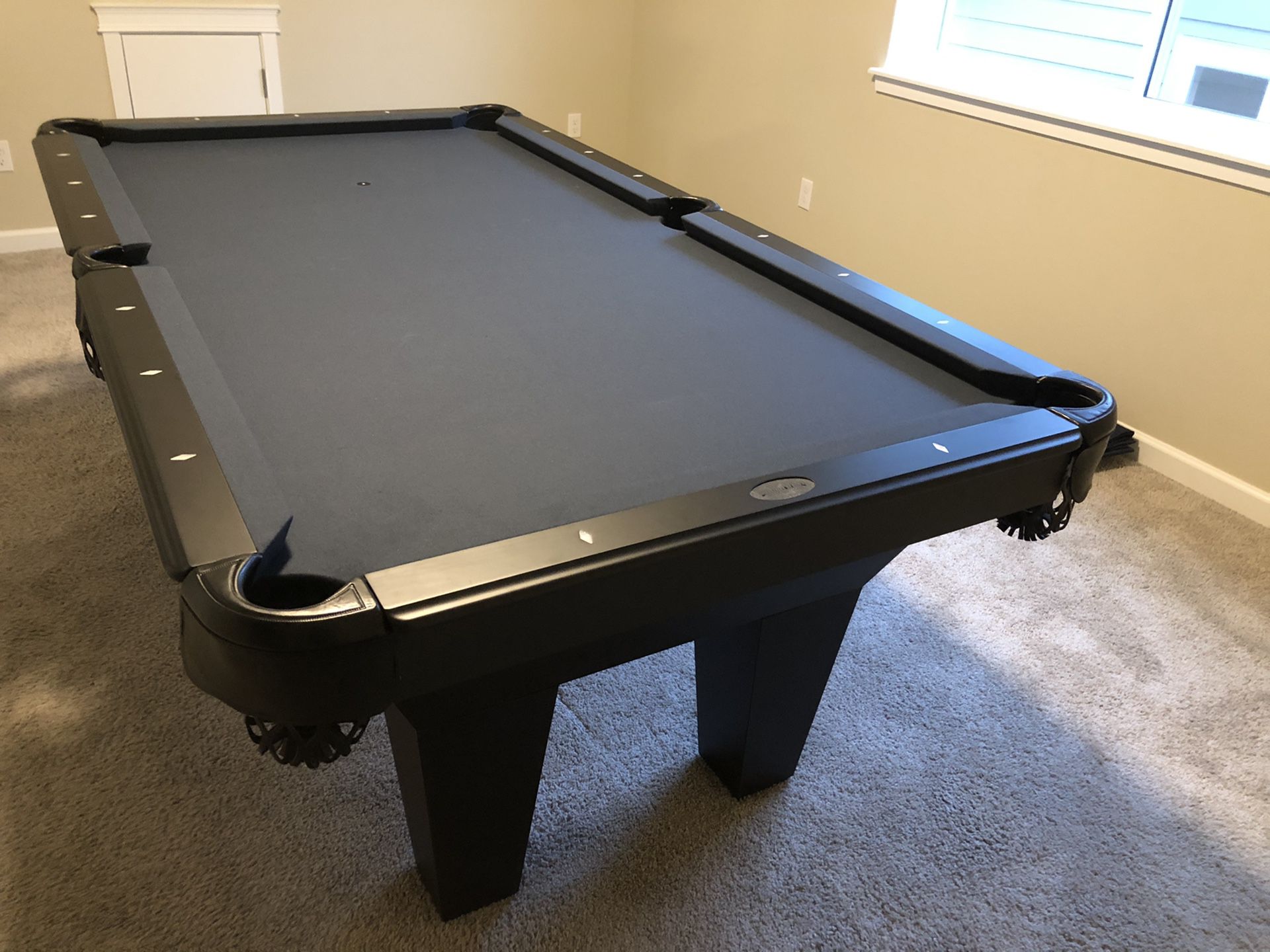 New Kamon Pool Table, Built in USA! Black or Dark Cherry finishes available.